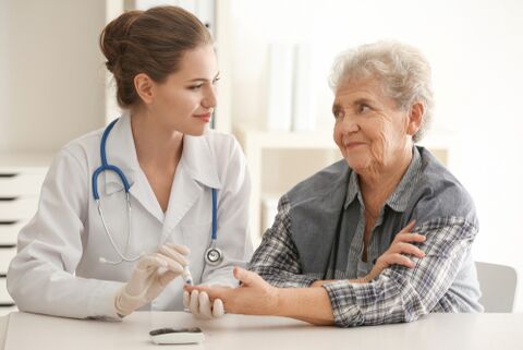 physician and patient with diabetes